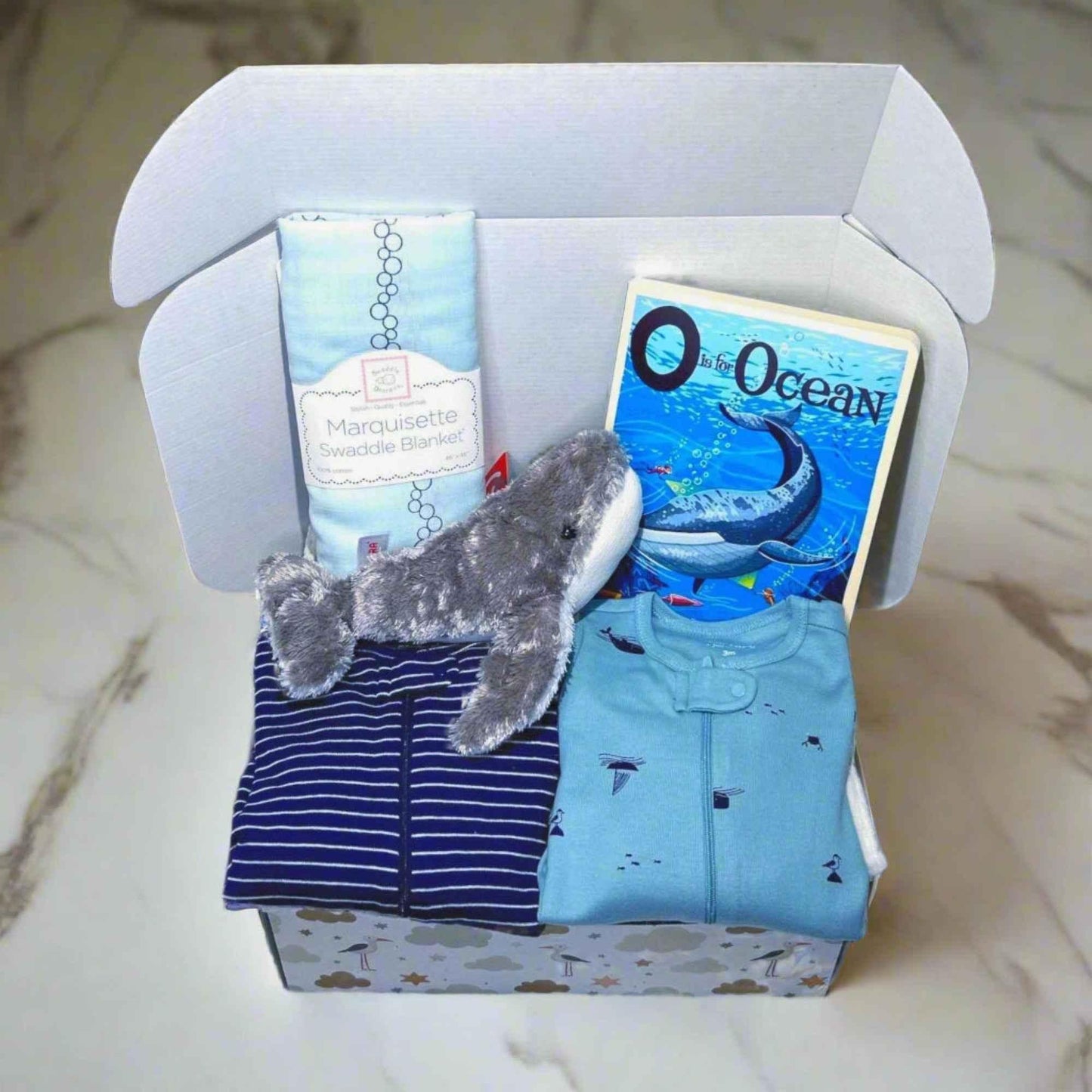Whale Baby Gift Set – Ocean Newborn Gift Box 0–3 Months