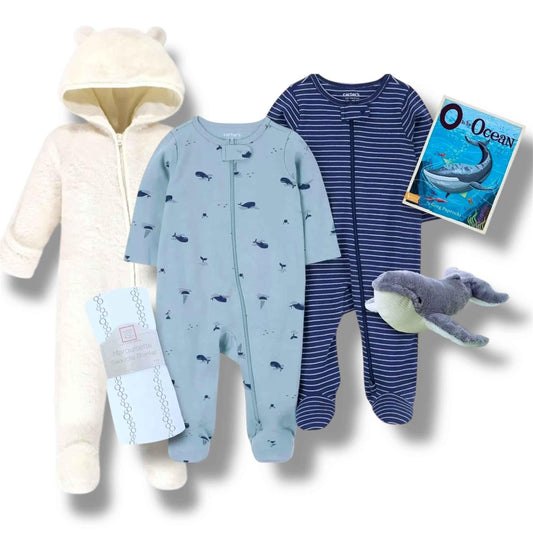 Whale Baby Gift Set – Ocean Newborn Gift Box 0–3 Months