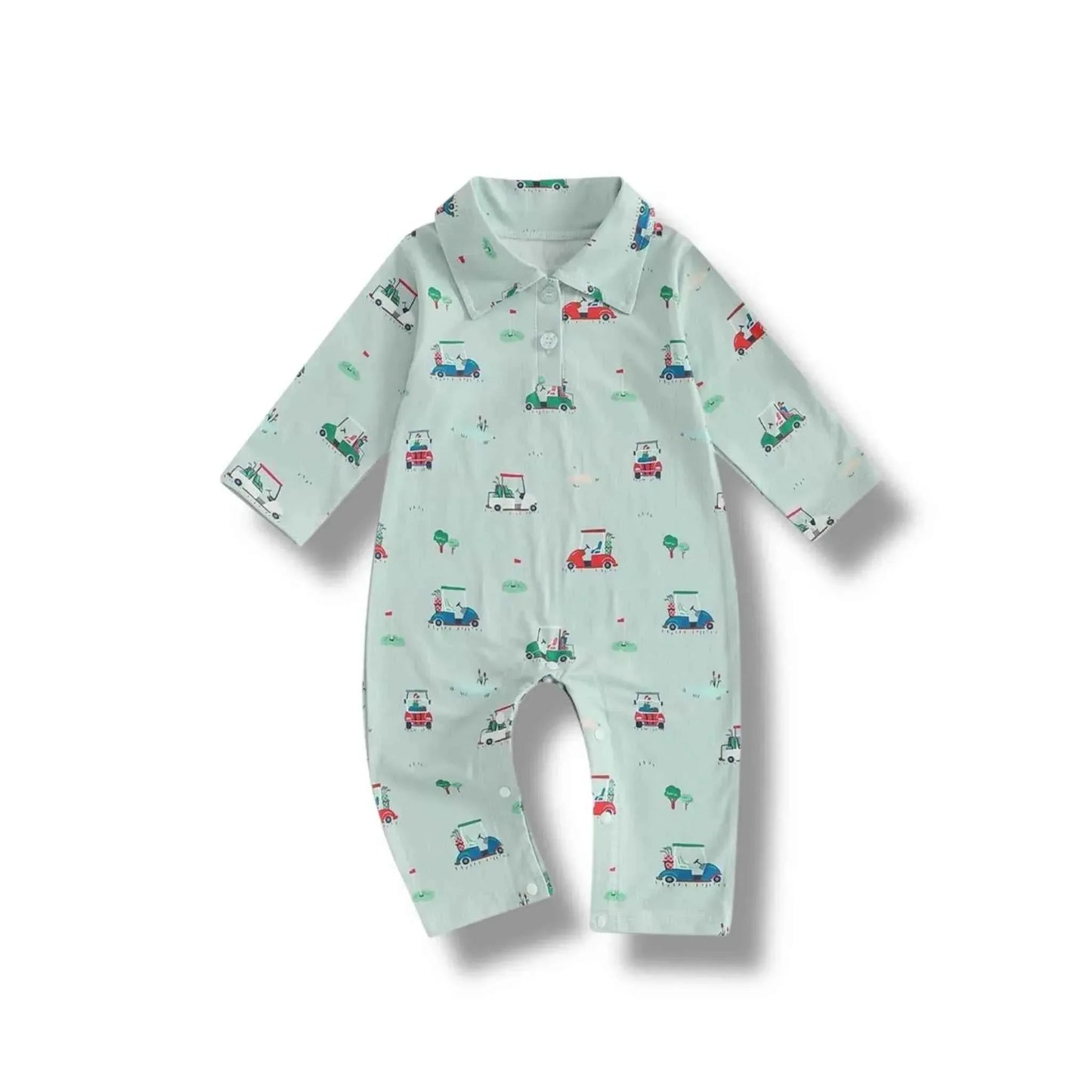 Golf Theme Romper Baby Gift Set - Collared Romper