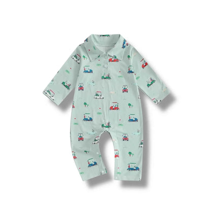 Golf Theme Romper Baby Gift Set - Collared Romper