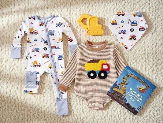 Construction Theme Baby Gift Set - Bamboo