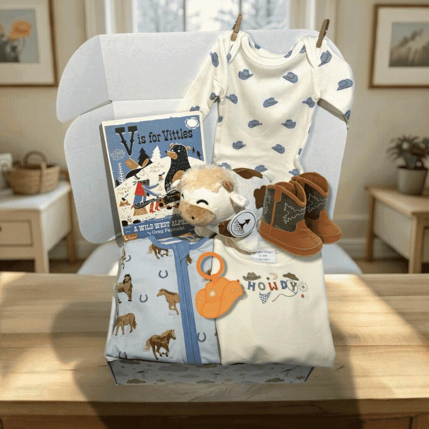 Cowboy Baby Shower Gift Set Angel Dear 0-3 Month