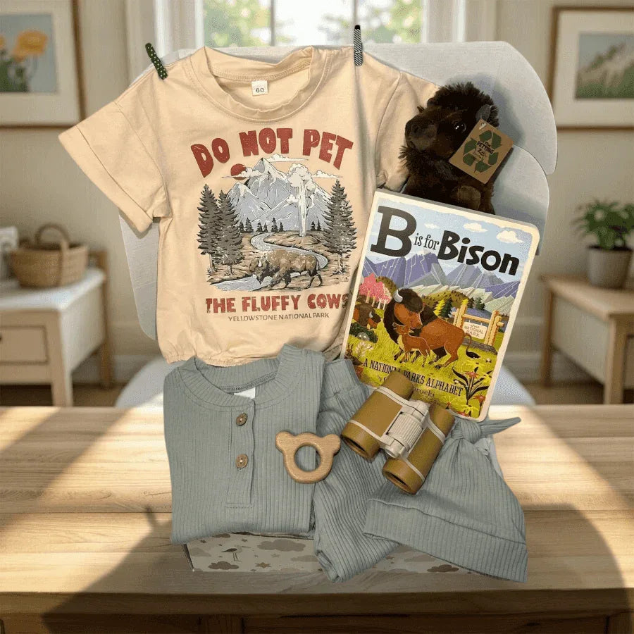 Yellowstone Bison Baby Gift - Don't Pet the Fluffy Cows