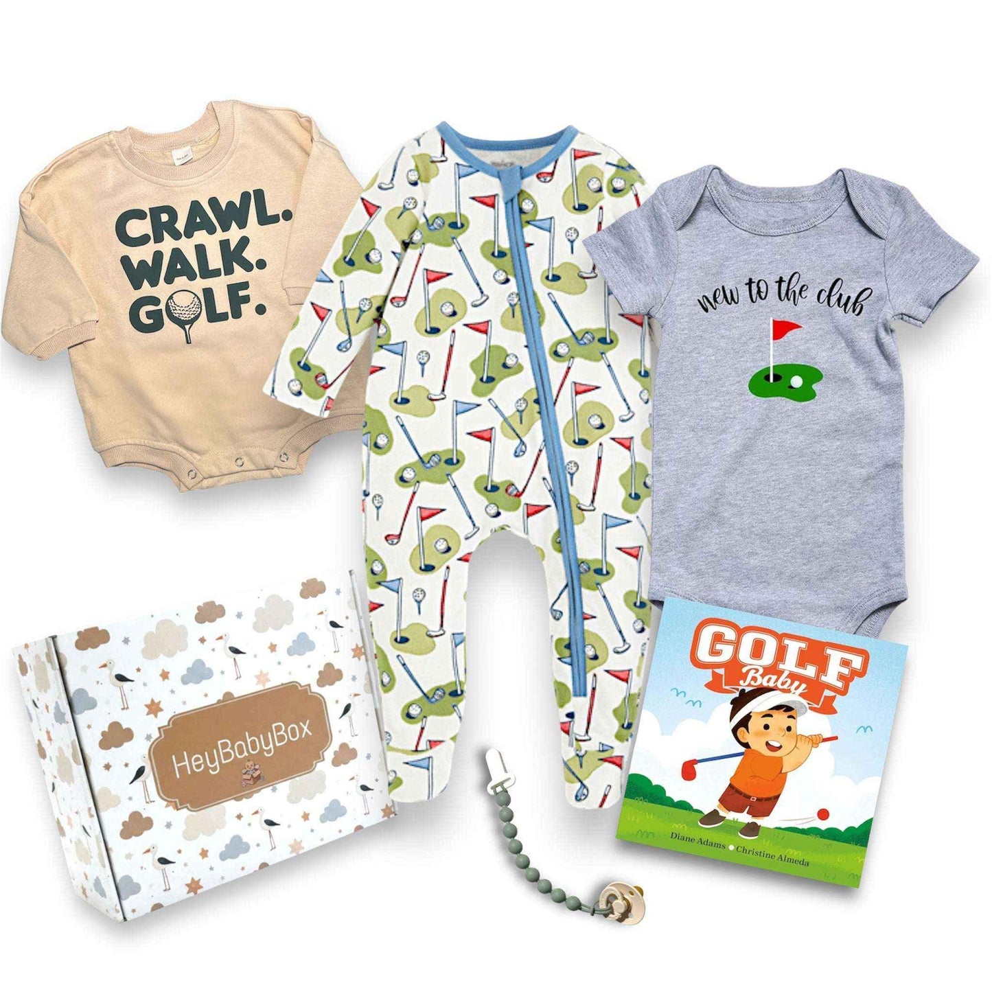 Golf Theme Baby Gift Set - Printed Footie