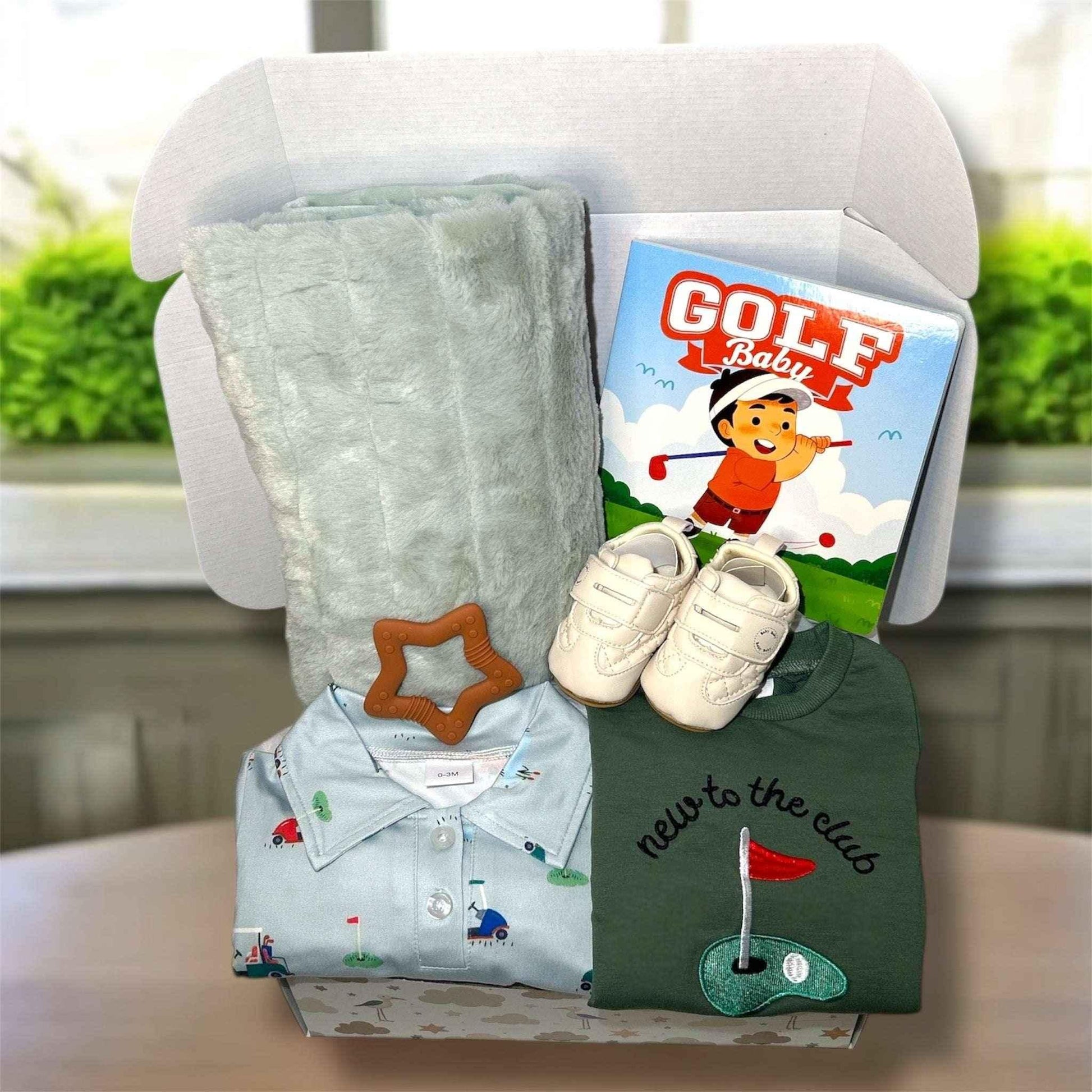 Golf Theme Romper Baby Gift Set - Collared Romper