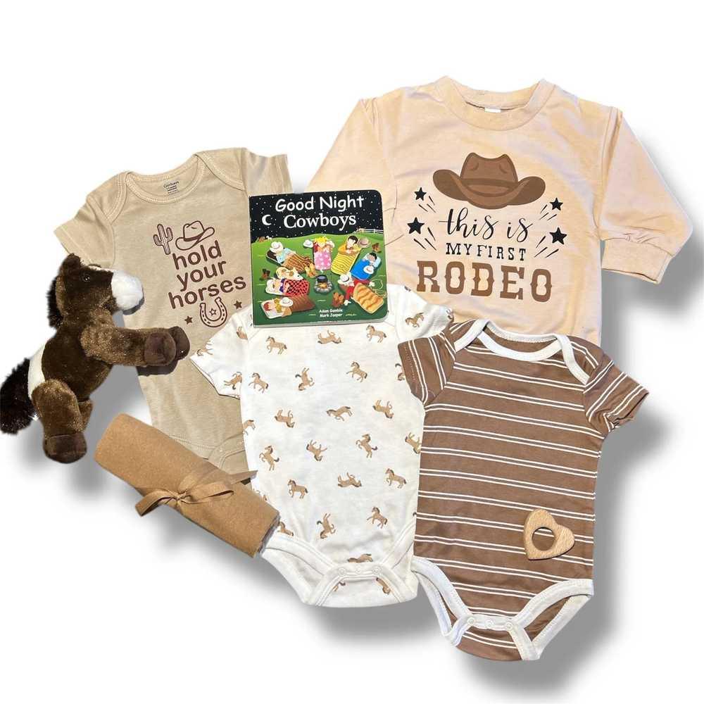 First Rodeo Baby Gift – Cowboy Baby Shower Gift Set 0-6M