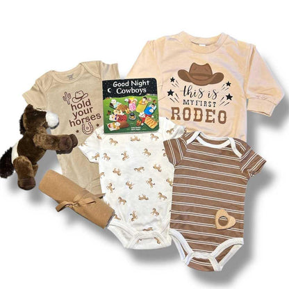 First Rodeo Baby Gift – Cowboy Baby Shower Gift Set 0-6M