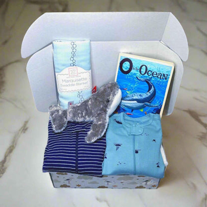 Whale Baby Gift Set – Ocean Newborn Gift Box 0–3 Months
