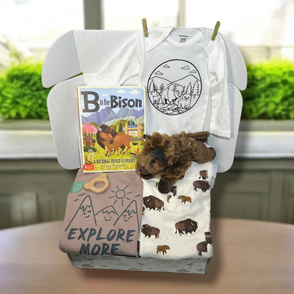Bison Baby Gift Box – National Parks Baby Shower, Neutral