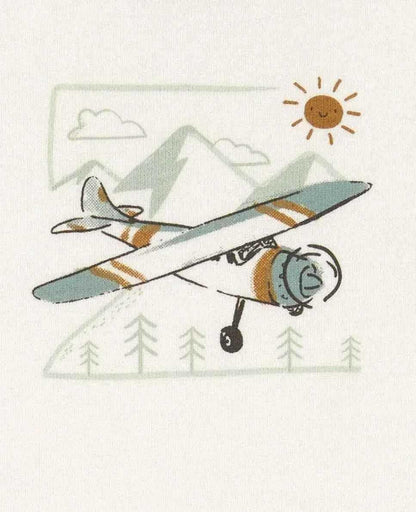 Airplane Baby Gift Set Neutral 0-3M | Outfit, Rattle, Book