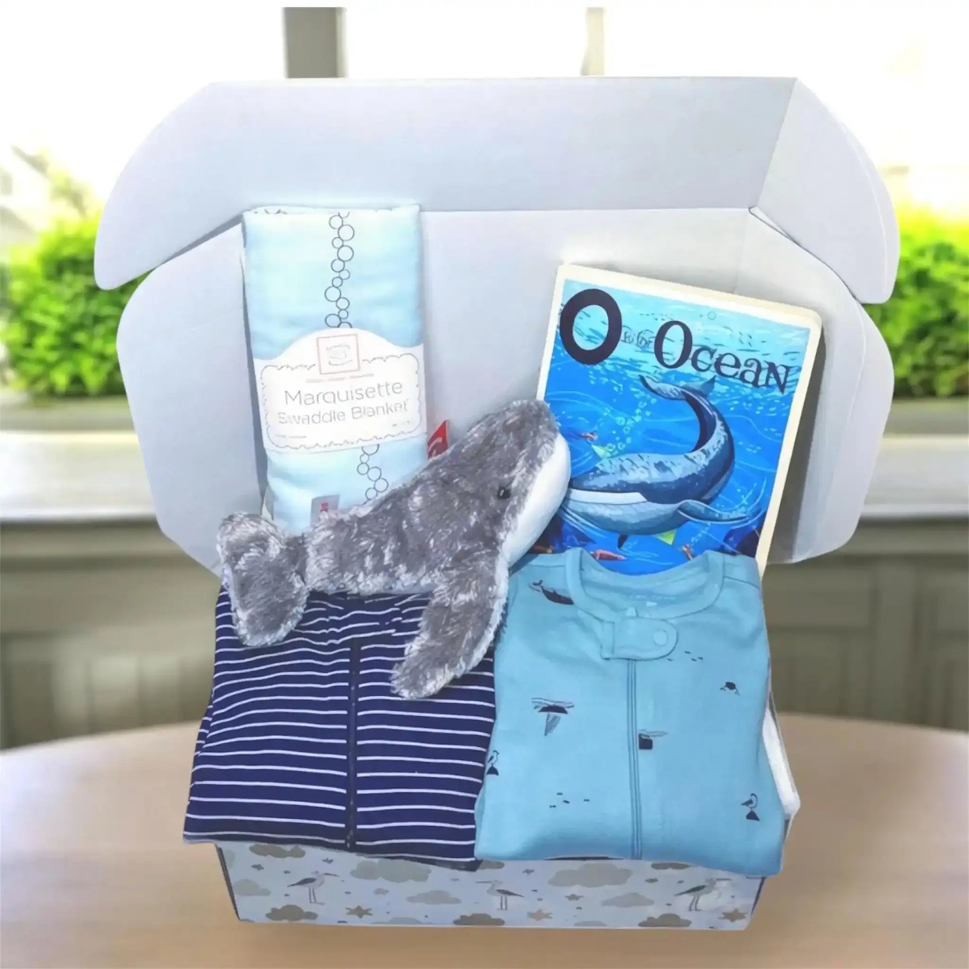 Whale Baby Gift Set – Ocean Newborn Gift Box 0–3 Months